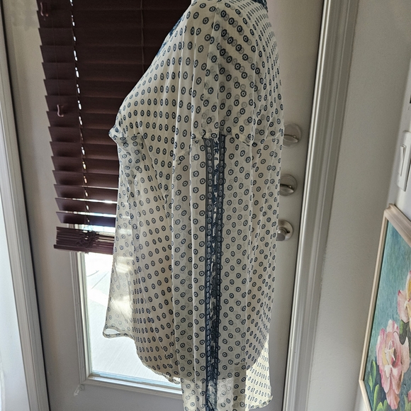 Free People Blue and White Button Down Shirt - Picture 3 of 7